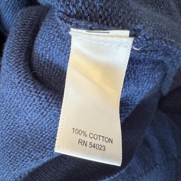 Banana Republic Full Zip Cardigan Knit sweater Men Sz XL Royal Blue Grandpacore - Picture 16 of 16